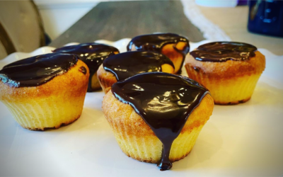 Keto Yellow Cupcakes with Fudge Icing