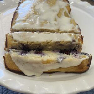 keto glazed lemon blueberry loaf